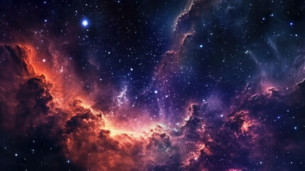 Fototapeta na wymiar Galaxy with stars background. Created with Generative AI