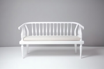 Bench Scandinavian Style On White Background. Generative AI