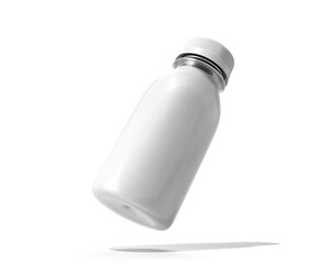 Blank white Milk Coffee bottle packaging isolated on transparent background, prepared for mockup, 3D render.