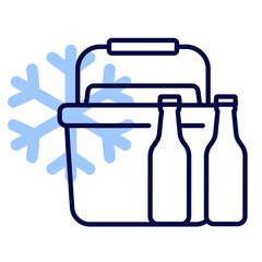 Portable ice cooler line icon