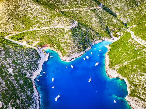 Porto Vromi, Zakynthos. Picturesque gulf and beach, Ionian Greek Islands.