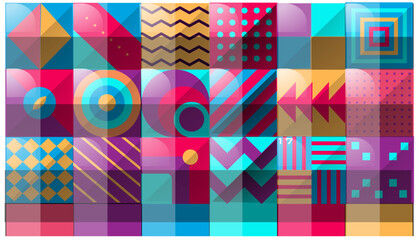 illustration for decoration. abstract patterns that let the colors stand out.creativity from wall to wall A modern collage that combines different visual elements.