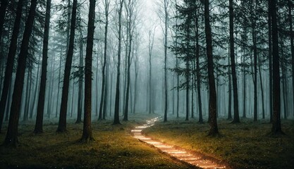 path in the forest ai generated