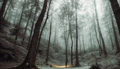 morning in the woods ai generated