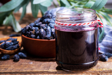 Homemade haskap berry jam