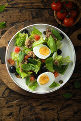 Traditional homemade Niçoise salad