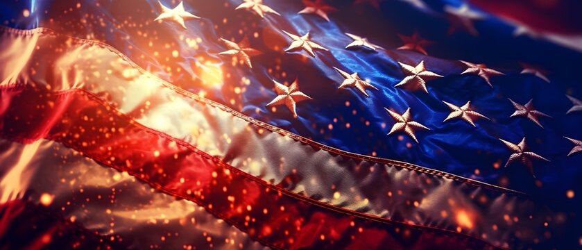 Stars and stripes, flag, generative AI