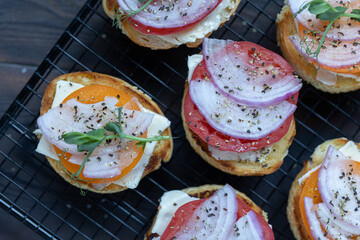 Tomato sandwich for breakfast. Tasty food