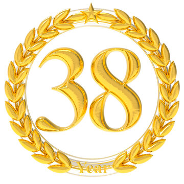 Happy Anniversary Number 38 Gold Render