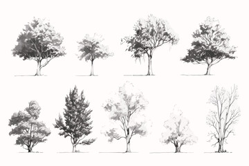 Naklejka premium collection of trees