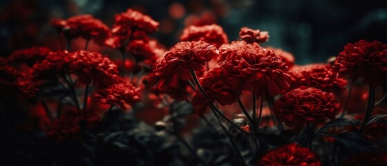 red  flowers, generative AI 