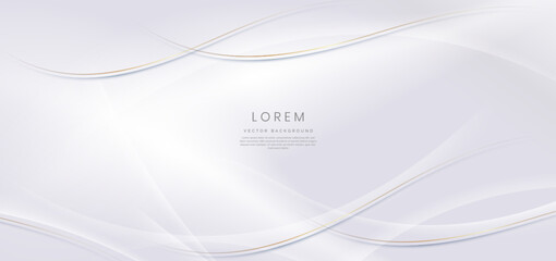 Abstract luxury golden lines curved overlapping on white background. Template premium award design.