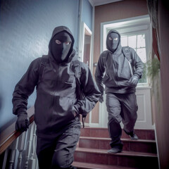 burglers robbing a house, generative ai