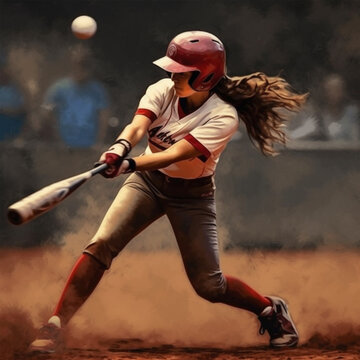 Man playing softball