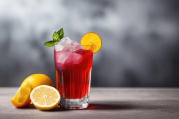 cocktail with lemon and lime, generative ai