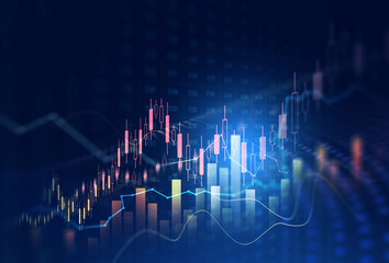 Investment finance chart,stock market business and exchange financial growth graph.
