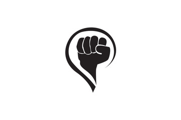 illustration of a silhouette of a hand logo design