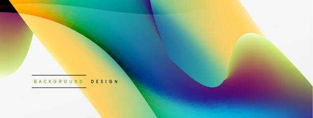 Fluid color abstract background. Liquid gradients, wave pattern. Trendy techno business template for wallpaper, banner, background or landing