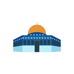 Al Aqsa Mosque illustratioon. Dome of the Rock in Jerusalem 
