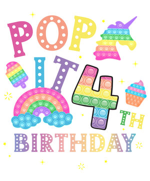 4th birthday pop 4 year party for girls pop it