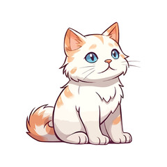 Fototapeta premium Charming Cat: Lovely 2D Character Illustration