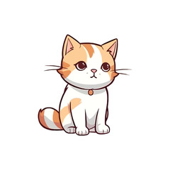 Obraz premium Charming Cat: Lovely 2D Character Illustration