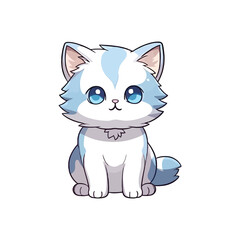 Fototapeta na wymiar Charming Cat: Lovely 2D Character Illustration