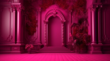 A beautiful pink abstract background with space to promote products and services. Create with generative ai.