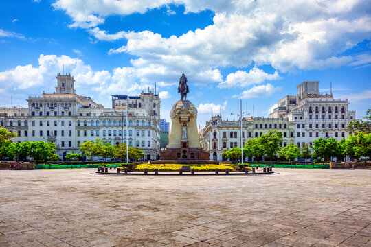 Plaza San Martin square in Lima city, Peru