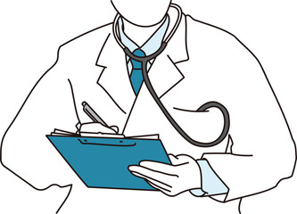 診察をするアジア人医師