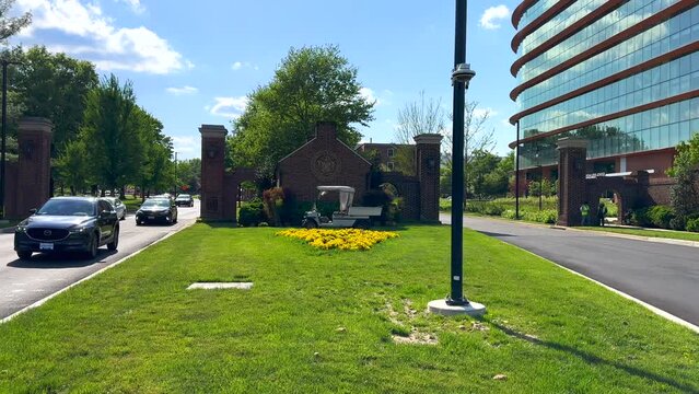 Pan Shot of the University of Maryland Entrance