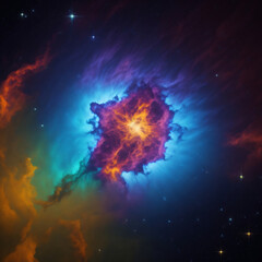 Fototapeta na wymiar colorful explosion in space