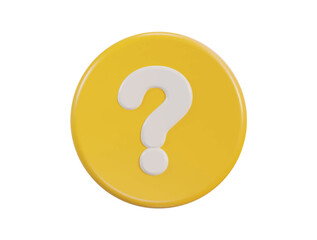 vector 3d question mark icon on the circle button vector icon illustration