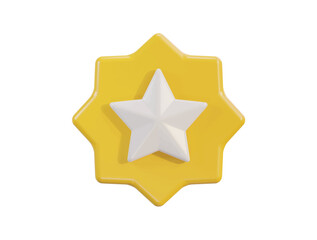 Star icon on 3d style isolated on transparent background vector illustration on 3d golden star