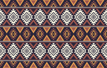 Ethnic abstract ikat art. Aztec ornament print. geometric ethnic pattern seamless  color oriental.  Design for background ,curtain, carpet, wallpaper, clothing, wrapping, Batik, vector illustration.