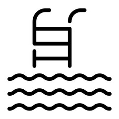 swimming pool line icon