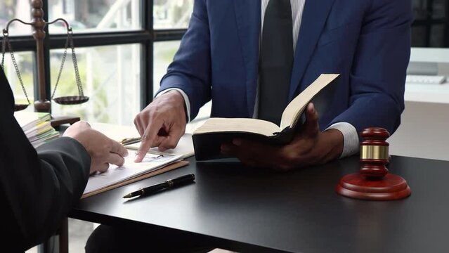 Lawyers having Concepts of Legal services at the law office work Legal advice on computer labor law