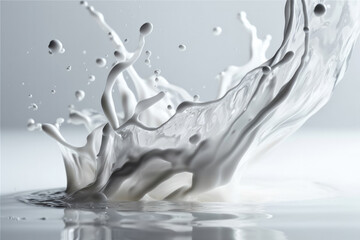 Fototapeta na wymiar 牛乳, 飛沫, 雫, milk, droplet, drop, Generative AI