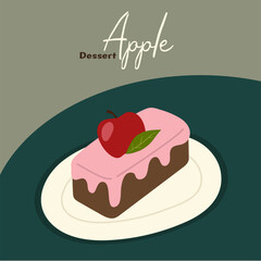  Dessert Apple  Cake  with Vanilla cream