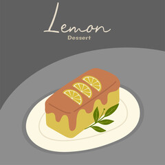  Dessert Lemon Cake  with Chocolate cream