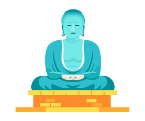 Buddha statue - modern flat design style single isolated image
