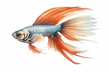 Fototapeta premium 美しい長いヒレを持つ魚のベタ：AI作品 