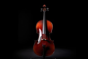 violin isolated on black, ai generative