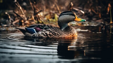 country goose swimming, ai generative