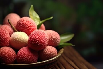 Fresh lychees, ai generative