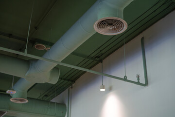 Air ventilation system. Air conditioner pipe. Ventilation duct. Air flow and ventilation system...