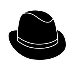 Cute man hat silhouette
