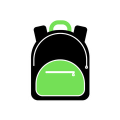 green black backpack icon