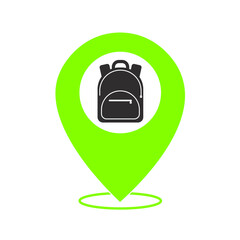 green location backpack icon