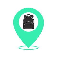 green location backpack icon